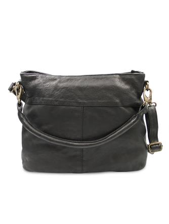Montana Kinsey Crossbody taske med skulderrem - Sort bøffelskind